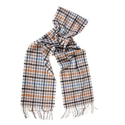 Kinalba Women's Blue / Yellow / Orange Oban Tweed Grey Cashmere Scarf In Multi