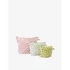 Kind Bag Womens Wavy Check Woven Pouches Pack Of Three