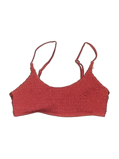 Pre-owned Kind Cotton Swimsuit Top Red Swimwear