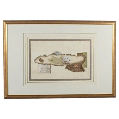Pre-owned Kinder-harris Contemporary Kinder Harris Large Scale Mixed Media Art Collage Titled Gold Rush