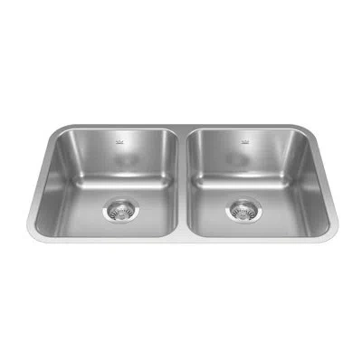 Kindred 31" L X 18" W Double Basin Undermount Kitchen Sink In Brushed;brushed
