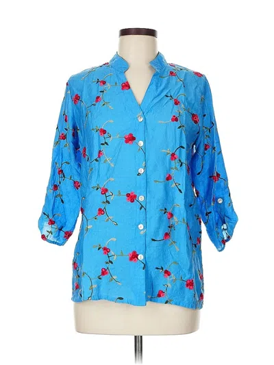 Pre-owned Kindred 3/4 Sleeve Blouse In Blue