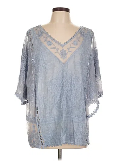Pre-owned Kindred 3/4 Sleeve Blouse In Blue