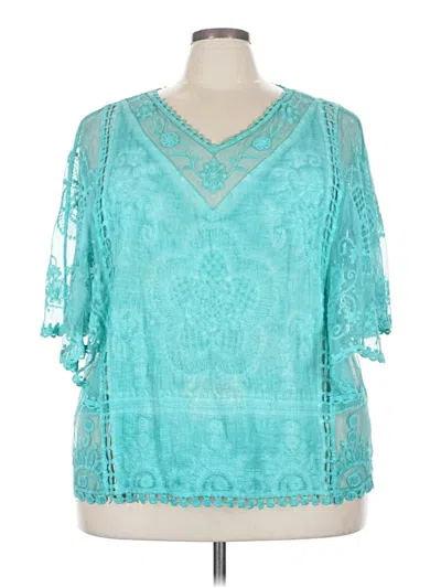 Pre-owned Kindred 3/4 Sleeve Blouse In Blue