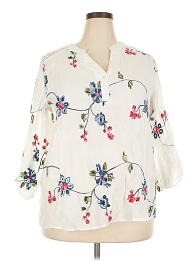 Pre-owned Kindred 3/4 Sleeve Blouse In Ivory