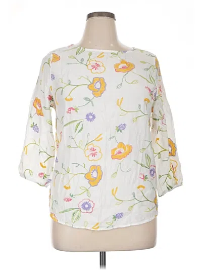 Pre-owned Kindred 3/4 Sleeve Blouse In Ivory