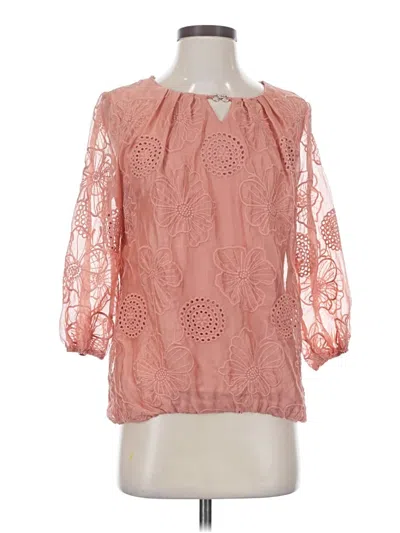 Pre-owned Kindred 3/4 Sleeve Blouse In Pink