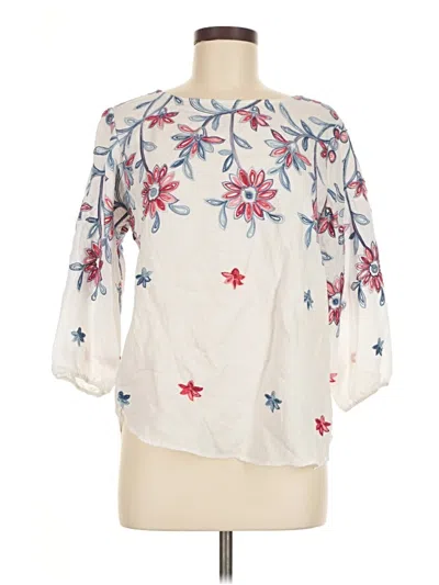 Pre-owned Kindred 3/4 Sleeve Blouse In White