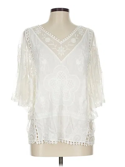 Pre-owned Kindred 3/4 Sleeve Blouse In White