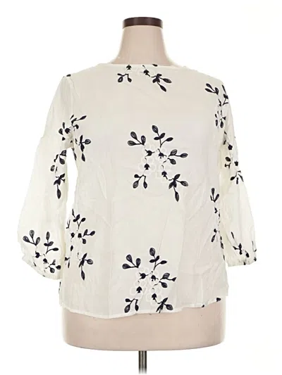 Pre-owned Kindred 3/4 Sleeve Blouse In White
