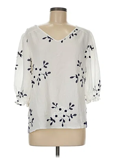 Pre-owned Kindred 3/4 Sleeve Blouse In White