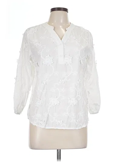 Pre-owned Kindred 3/4 Sleeve Blouse In White