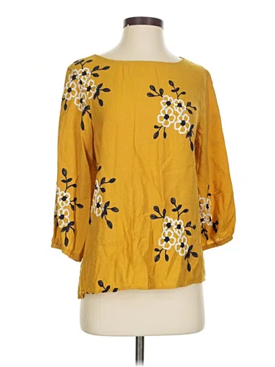 Pre-owned Kindred 3/4 Sleeve Blouse In Yellow