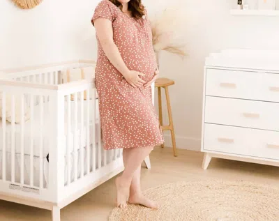 Kindred Bravely 3 In 1 Universal Labor, Delivery & Nursing Gown In Rosewood In Pink