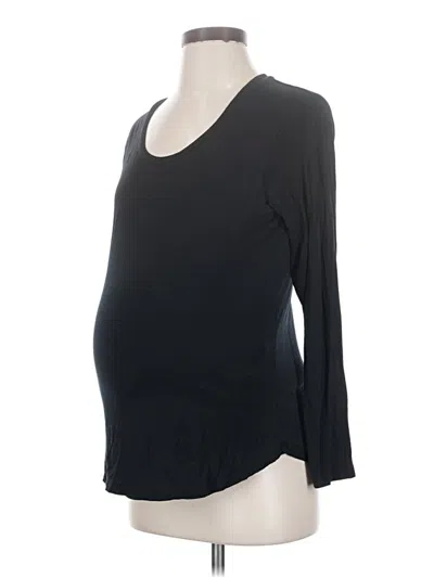 Pre-owned Kindred Bravely 3/4 Sleeve Top Black Scoop Neck Tops