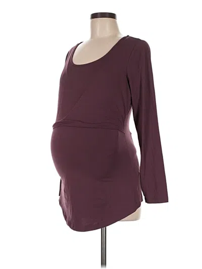 Pre-owned Kindred Bravely 3/4 Sleeve T-shirt In Burgundy