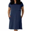 Kindred Bravely Bamboo Maternity & Nursing Dress In Navy In Blue