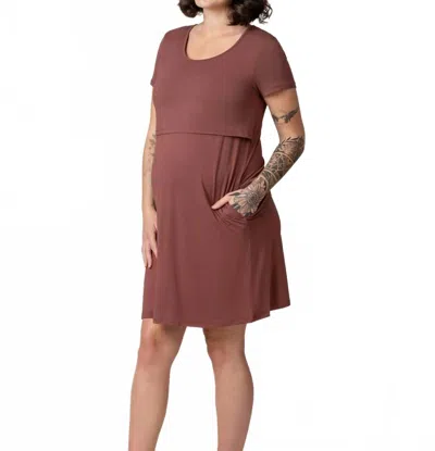Kindred Bravely Bamboo Maternity & Nursing Dress In Rosewood In Multi