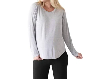 Kindred Bravely Bamboo Nursing & Maternity Long Sleeve T-shirt In Grey Heather