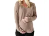 Kindred Bravely Bamboo Nursing & Maternity Long Sleeve T-shirt In Wheat