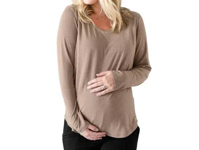 Kindred Bravely Bamboo Nursing & Maternity Long Sleeve T-shirt In Wheat