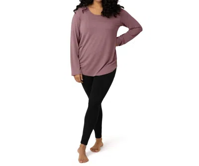 Kindred Bravely Bamboo Nursing And Maternity Long Sleeve T-shirt In Twilight In Pink