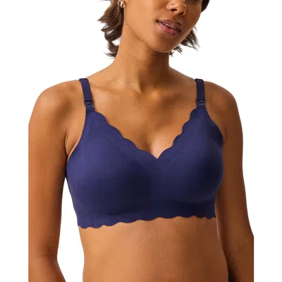 Kindred Bravely Barebond Cotton Maternity & Nursing Bra In Blue