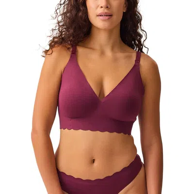 Kindred Bravely Barebond Cotton Maternity & Nursing Plunge Bra In Purple