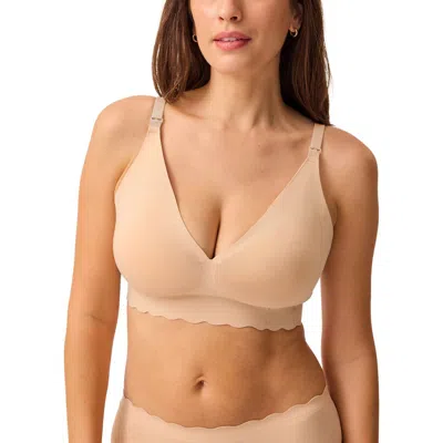 Kindred Bravely Barebond Cotton Maternity & Nursing Plunge Bra In Neutral