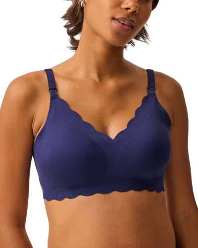 Kindred Bravely Busty Barebond Cotton Maternity Nursing Bra E-h Cup Sizes In Blue