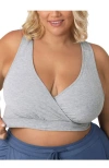 Kindred Bravely Busty French Terry Racerback Nursing & Sleep Bra In Gray