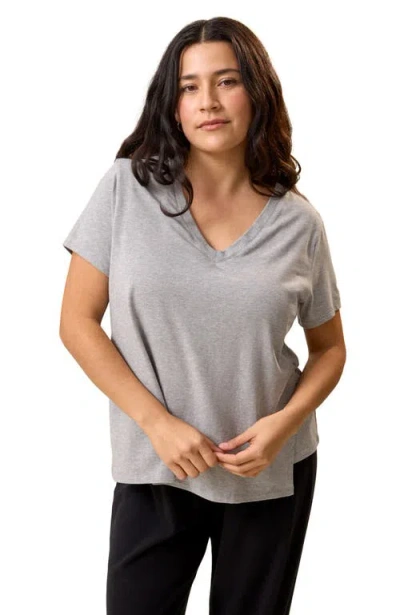 Kindred Bravely Classic Modal V-neck Nursing T-shirt In Black