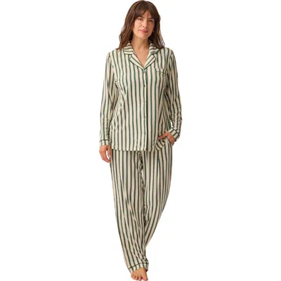 Kindred Bravely Clea Long Sleeve Pajama Set In Green