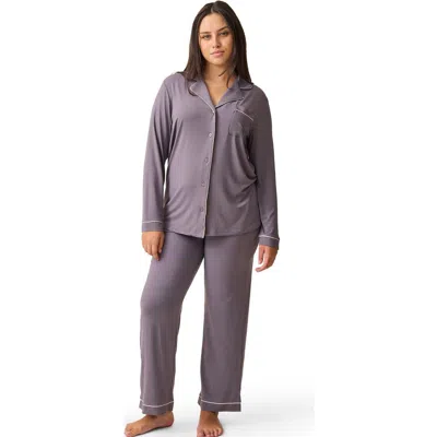 Kindred Bravely Clea Long Sleeve Pajama Set In Purple