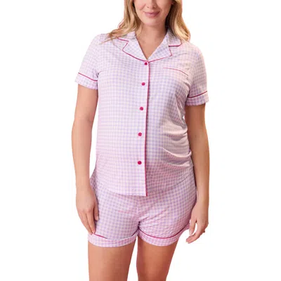 Kindred Bravely Clea Maternity & Postpartum Short Sleeve Pajama Set In Pink