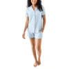Kindred Bravely Clea Short Sleeve Pajama Set In Blue