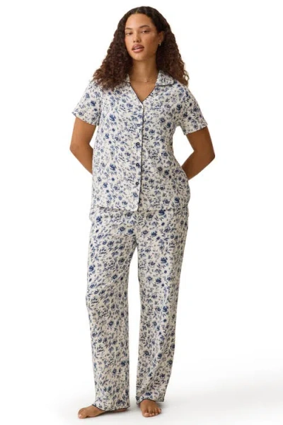 Kindred Bravely Cotton Blend Pajama Set In White