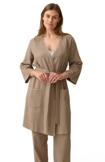 Kindred Bravely Cotton Blend Robe In Brown