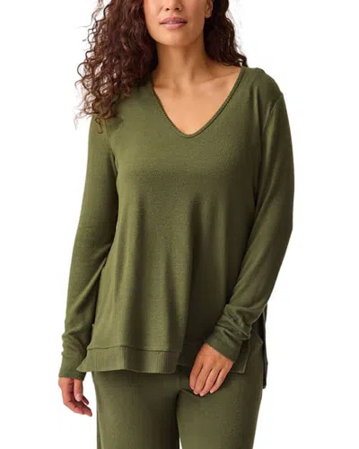 Kindred Bravely Cozyknit Maternity & Nursing V-neck Top In Green