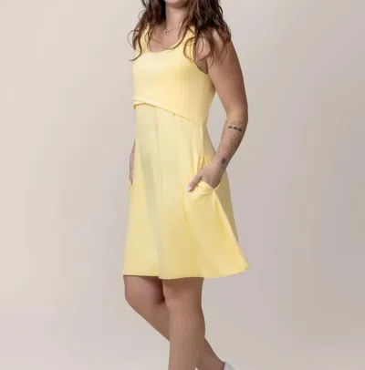Kindred Bravely Crossover Nursing Dress In Butter Yellow