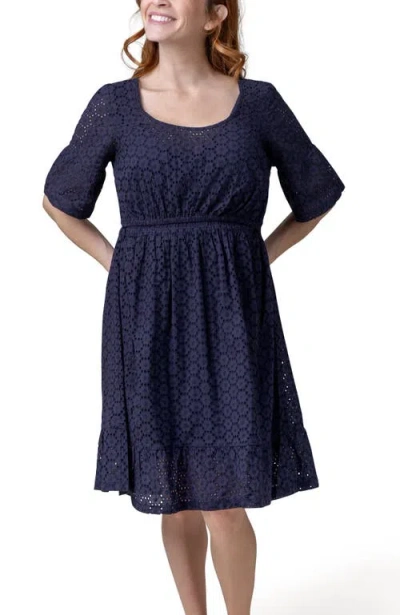 Kindred Bravely Dahlia Eyelet Maternity & Nursing Dress