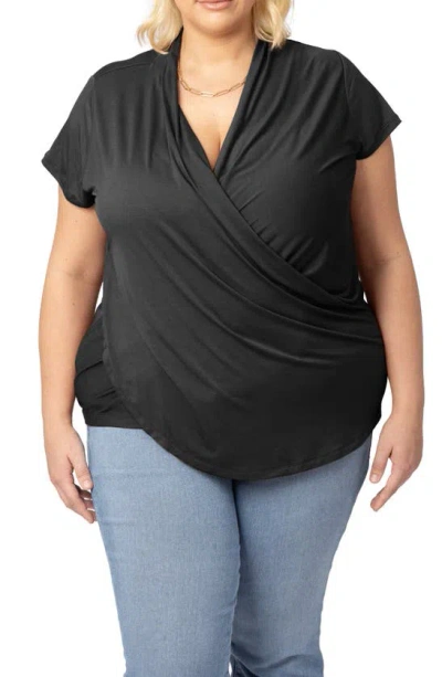 Kindred Bravely Draped Maternity/nursing Top In Black