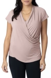 Kindred Bravely Draped Maternity/nursing Top In Lilac Stone