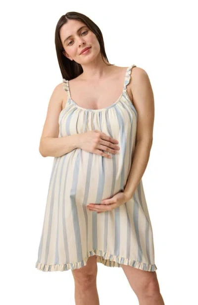 Kindred Bravely Dreamy Cotton Maternity & Nursing Nightgown In Neutral