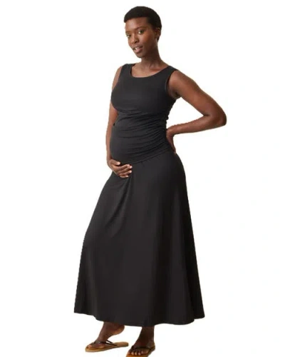 Kindred Bravely Drop-waist Maternity & Nursing Maxi Dress In Black