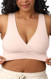 Kindred Bravely Racerback Crossover Maternity/nursing Bra In Soft Pink