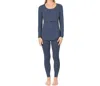 Kindred Bravely Jane Long Sleeve Nursing Pajama Set In Slate Blue