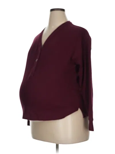 Pre-owned Kindred Bravely Long Sleeve Polo Shirt In Burgundy