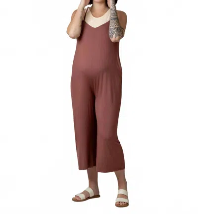 Kindred Bravely Maternity & Nursing Romper In Redwood In Brown