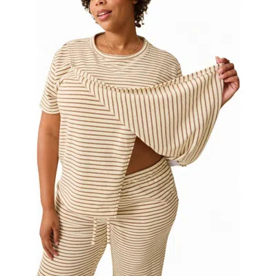 Kindred Bravely Maternity & Nursing Split Hem T-shirt In White